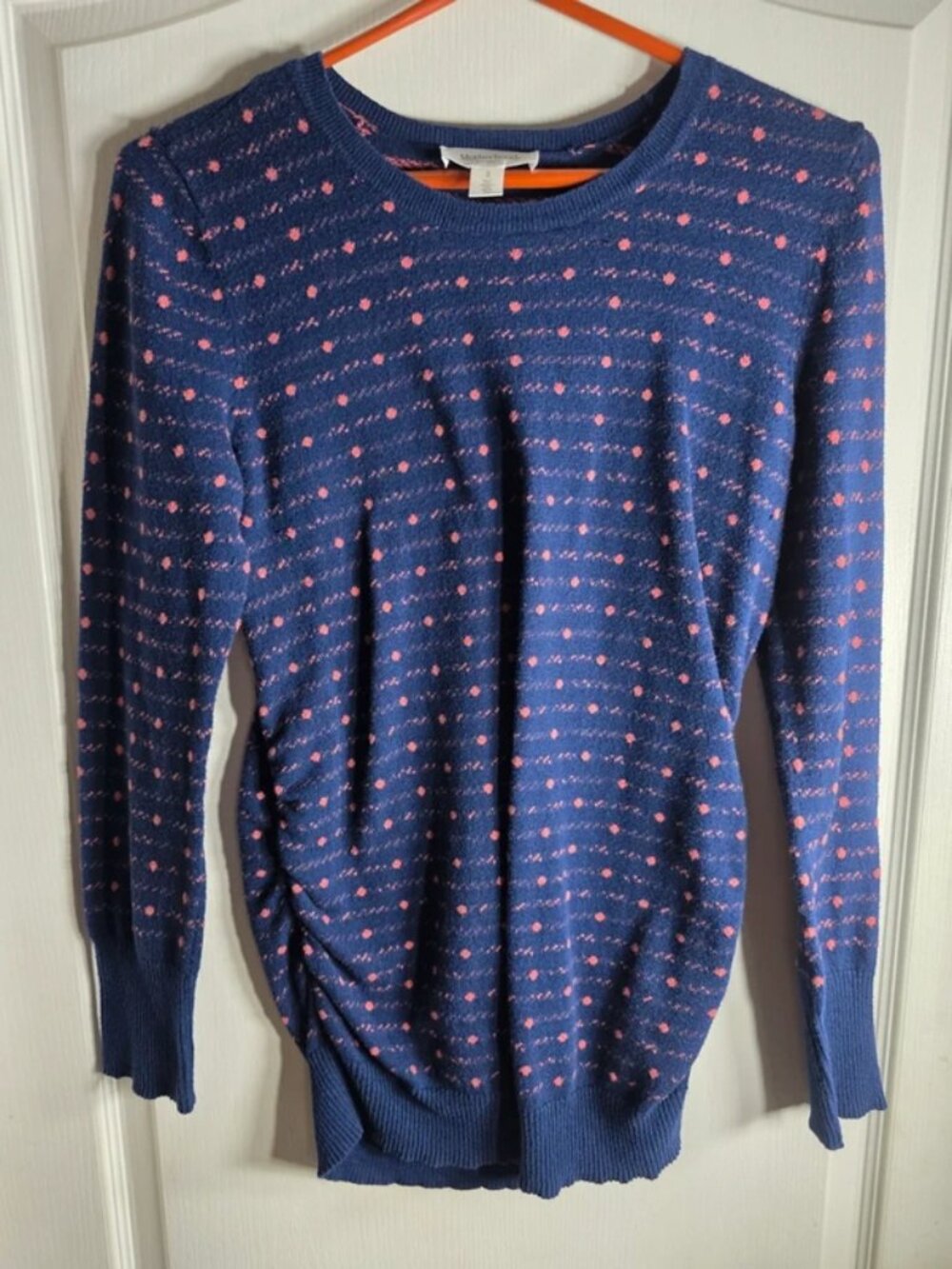 Motherhood blue/pink pattern knit sweater size large